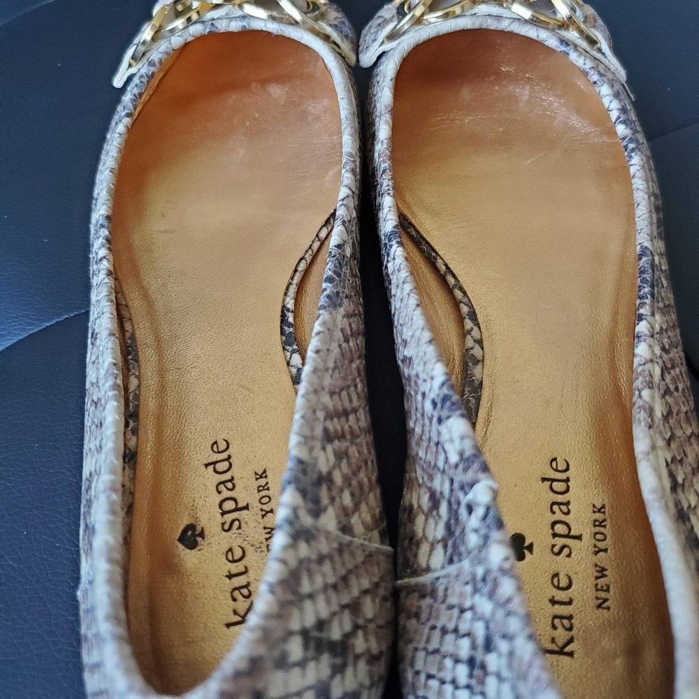 Kate Spade Snake Skin Slip On Flats - Picture 2 of 8
